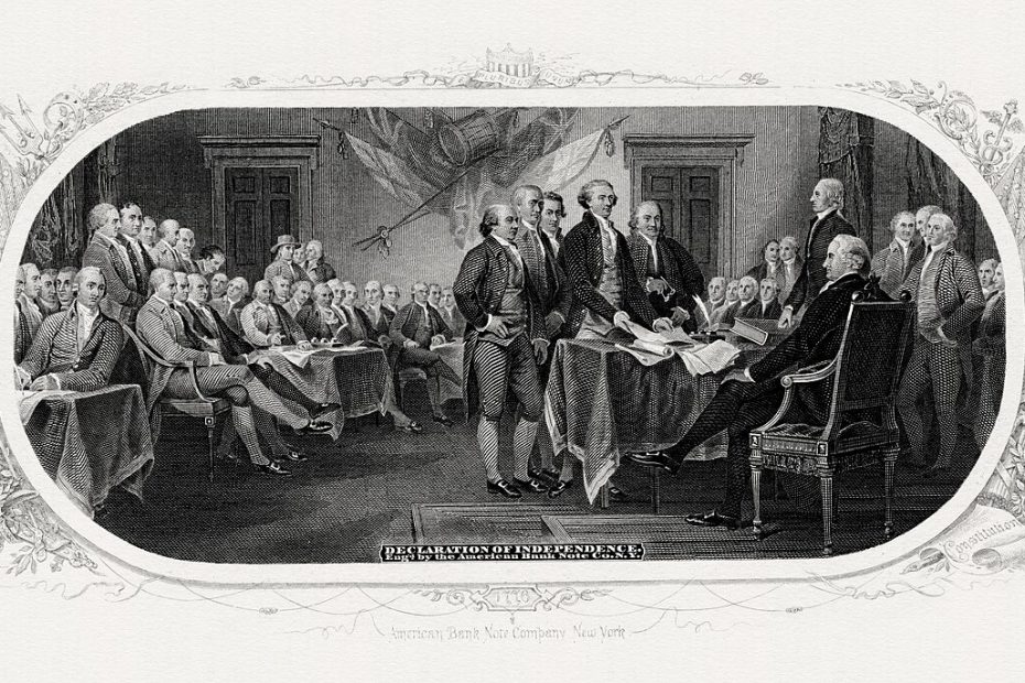 Bureau of Engraving and Printing engraved vignette of John Trumbull’s painting Declaration of Independence (c. 1818)