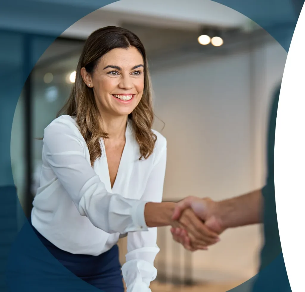 Woman shaking hands